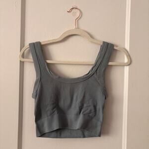 Baby blue contour seamless ribbed